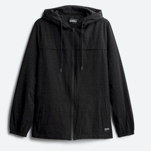 Black Hooded Waterproof Rain/Winter Jacket Size S
